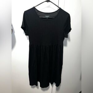 Ribbed Peplum Dress in Black